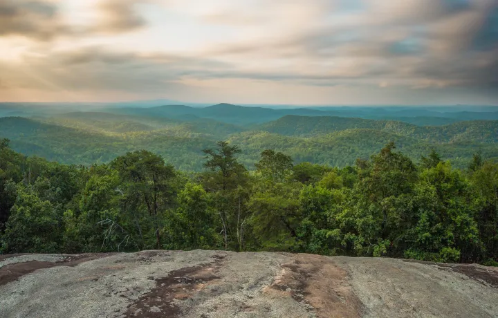 Blue Ridge landscape overlooking rolling forests